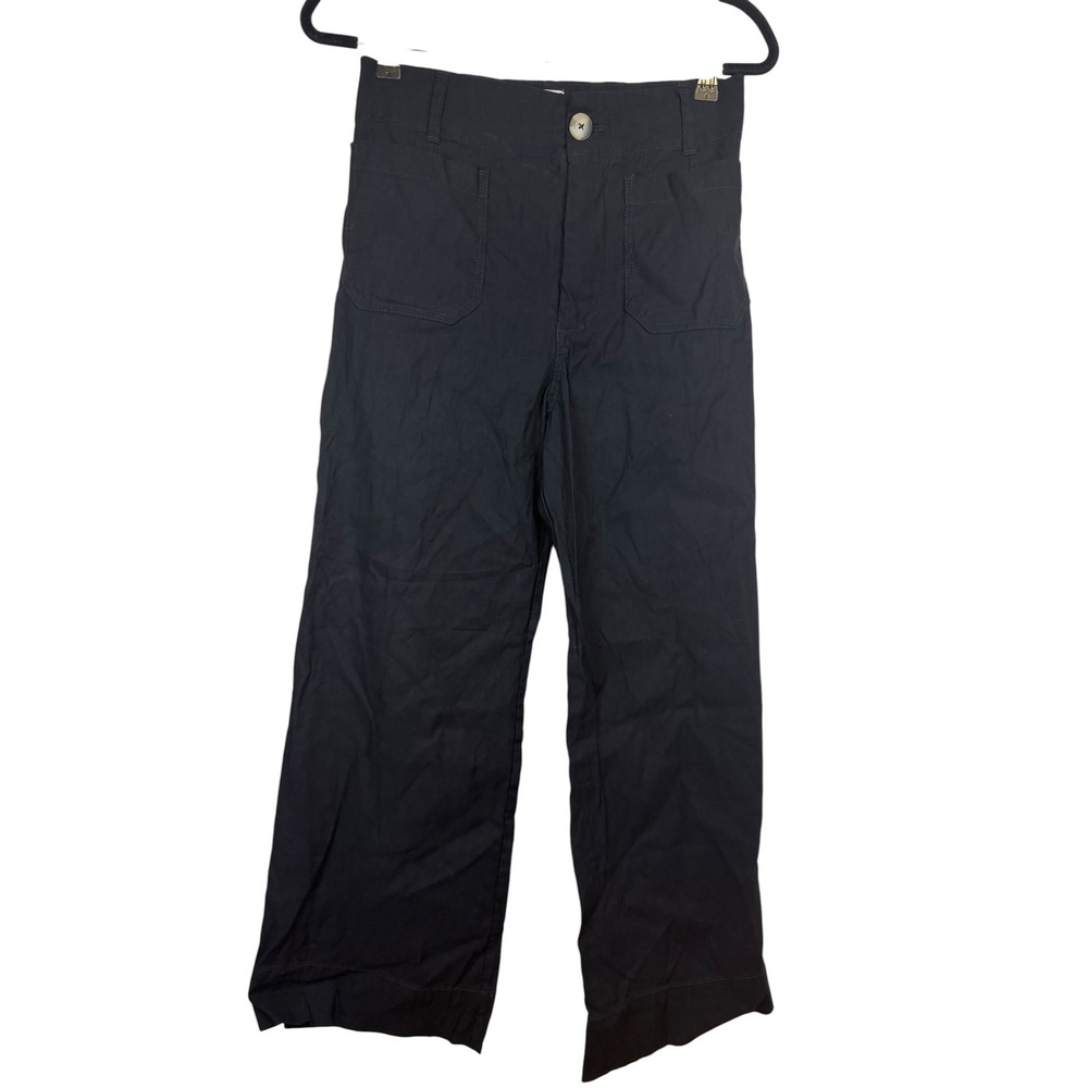 Maeve Anthropologie The Colette Black Wide Leg Crop Pants 29